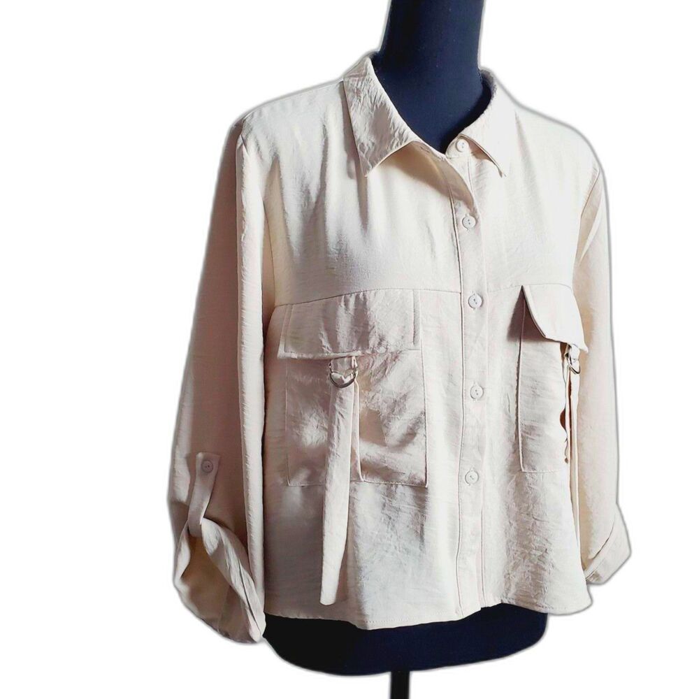 Sweet Rain Beige Crop Top Size Large NWT